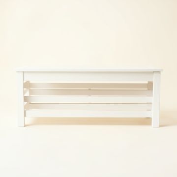 Harbor Dale Narrow Outdoor Storage Bench - White (synthetic illustration; no displayed measurements)