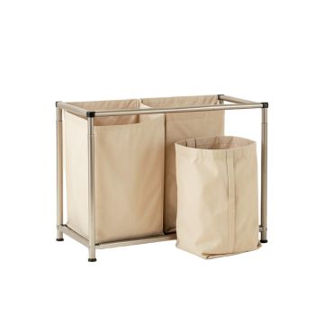 Ridge Brook Laundry Sorting Station With Plain Removable Bags - Beige