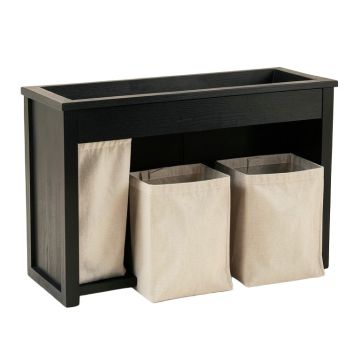 Briar Canyon Laundry Sorting Station With Plain Removable Bags - Black