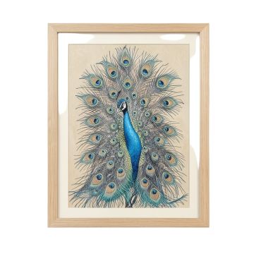 Ashton Art & Décor Embellished Peacock I Framed Painting Print