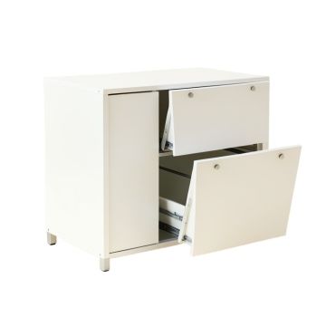 Juniper Dale Freestanding Pull-Out Hamper Cabinet - White