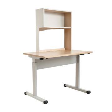 Home Office Height Adjustable Standing Desk With Hutch