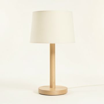 Briar Dale Table Lamp With A Plain Fabric Shade - Cream (synthetic illustration; no displayed measurements)