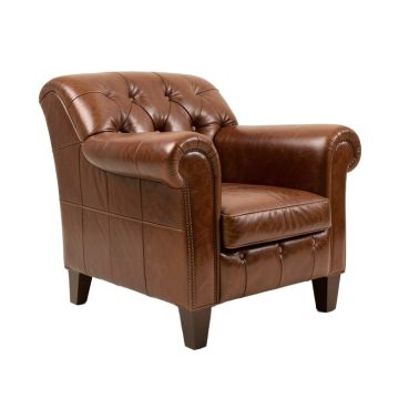 Federigo 35 '' Wide Tufted Genuine Leather Armchair