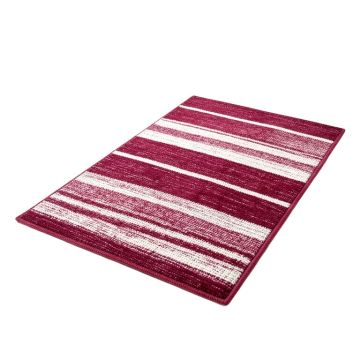 Mellott Stripe Hand-Woven Wool Magenta/White Rug