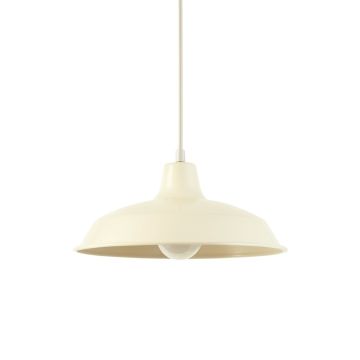 Dawn Bend Pendant Light Suspended From One Plain Cable - Ivory (synthetic illustration; no displayed measurements)