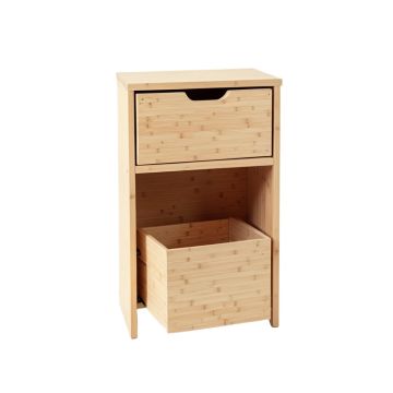 Stone Brook Freestanding Pull-Out Hamper Cabinet - Beige
