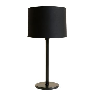 River Bend Floor Lamp With A Plain Fabric Shade - Black