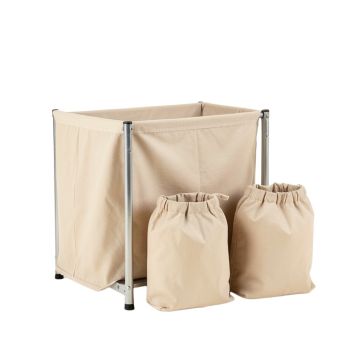 Maple Canyon Laundry Sorting Station With Plain Removable Bags - Beige