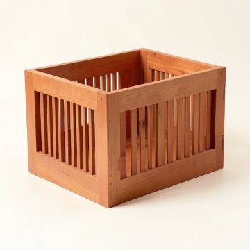 Harbor Bridge Empty Furniture-Style Pet Crate - Terracotta (synthetic illustration; no displayed measurements)