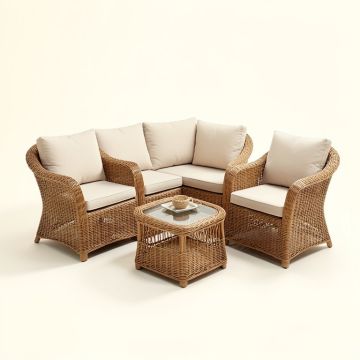 Andranae Outdoor 3 Piece Rattan Seating Group With Cushions (synthetic illustration; no displayed measurements)