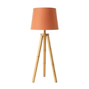 Moss Canyon Floor Lamp With A Plain Fabric Shade - Terracotta