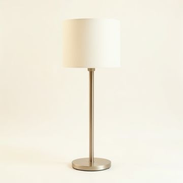 Reed Canyon Floor Lamp With A Plain Fabric Shade - Ivory (synthetic illustration; no displayed measurements)