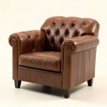Caffrey 40 '' Wide Tufted Genuine Leather Top Grain Leather Armchair (synthetic illustration; no displayed measurements)