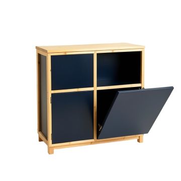 Pine Bluff Freestanding Pull-Out Hamper Cabinet - Navy