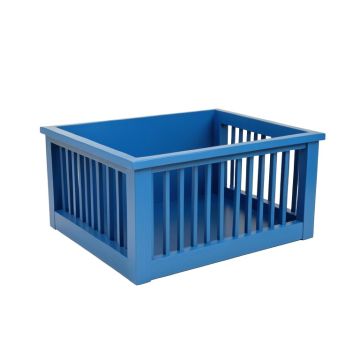 Cliff Bridge Empty Furniture-Style Pet Crate - Blue