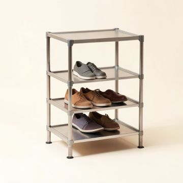 5-Tier Metal Adjustable To Flat Or Slant Stackable Shoe Rack (synthetic illustration; no displayed measurements)