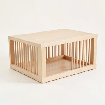 Linden Crest Empty Furniture-Style Pet Crate - Beige (synthetic illustration; no displayed measurements)