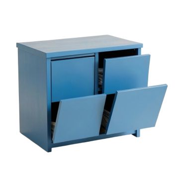 Vale Crossing Freestanding Pull-Out Hamper Cabinet - Blue