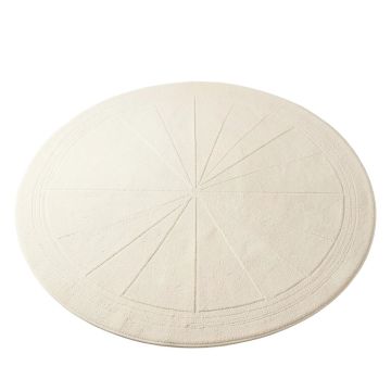 Slate Arc Round Area Rug - Cream