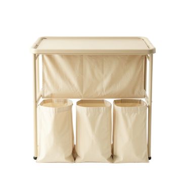 River Crest Laundry Sorting Station With Plain Removable Bags - Beige