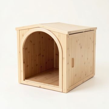 Maple Edge Empty Furniture-Style Litter Enclosure - Beige (synthetic illustration; no displayed measurements)