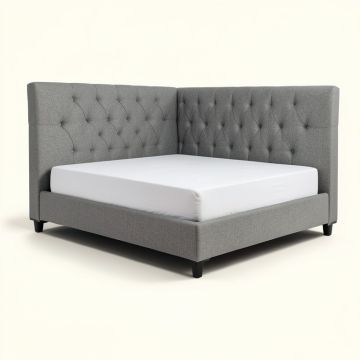 Koray Gray Tufted Upholstered Standard Bed (synthetic illustration; no displayed measurements)