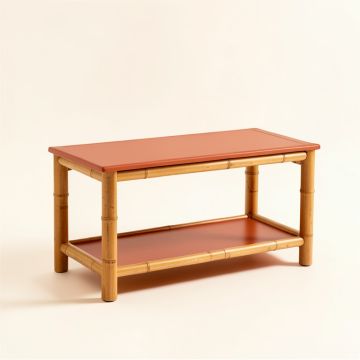 Pine Arc Indoor Bench - Terracotta (synthetic illustration; no displayed measurements)