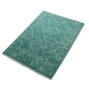 Pranav Geometric Flatweave Teal Indoor/Outdoor Area Rug
