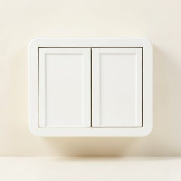 Pine Edge Wall-Mounted Entry Cabinet - White (synthetic illustration; no displayed measurements)