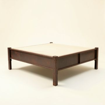Industrial Bed Frame (synthetic illustration; no displayed measurements)