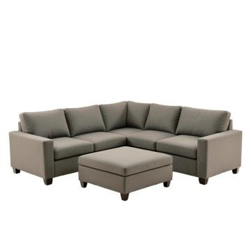 Clarita 158 '' Wide Symmetrical Modular Corner Sectional With Ottoman