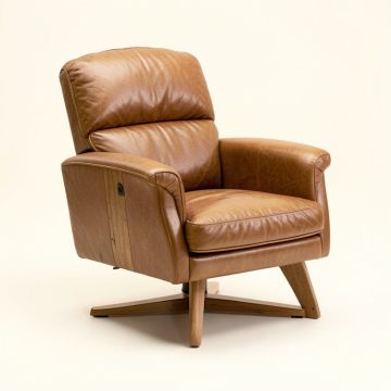 Tinney 40 '' Wide Top Grain Leather Club Chair (synthetic illustration; no displayed measurements)