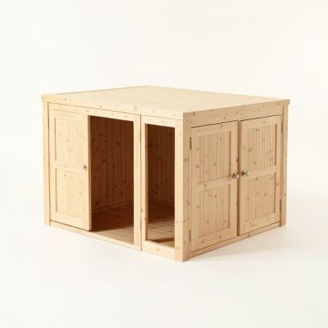 Dune Brook Empty Furniture-Style Litter Enclosure - Beige (synthetic illustration; no displayed measurements)