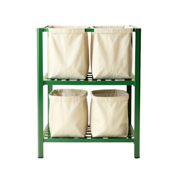 Holly Crossing Laundry Sorting Station With Plain Removable Bags - Green