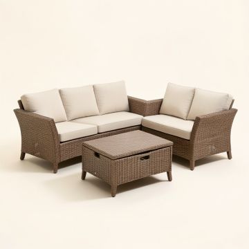 Bucktown Patio 3 Piece Seating Group With Cushions (synthetic illustration; no displayed measurements)