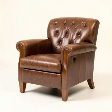 Jepsen 37 '' Wide Tufted Top Grain Leather Club Chair (synthetic illustration; no displayed measurements)