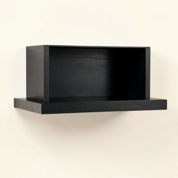 Slate Arc Wall-Mounted Shelf - Black (synthetic illustration; no displayed measurements)