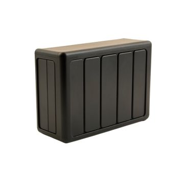 Hazel Bridge Narrow Outdoor Storage Bench - Black