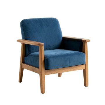 Ridge Arc Upholstered Armchair - Blue