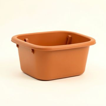 Meadow Canyon Empty Railing Planter With Integral Brackets - Terracotta (synthetic illustration; no displayed measurements)