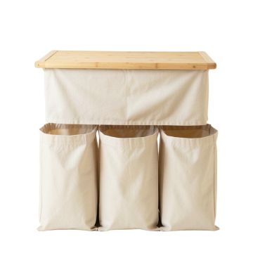 Clay Brook Laundry Sorting Station With Plain Removable Bags - Beige