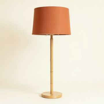 Rowan Brook Floor Lamp With A Plain Fabric Shade - Terracotta (synthetic illustration; no displayed measurements)