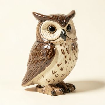 Kardier Wise Owl Ceramic Sculpture (synthetic illustration; no displayed measurements)