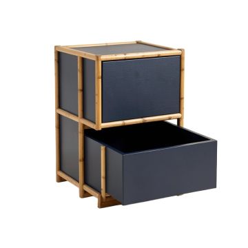 Moss Brook Freestanding Pull-Out Hamper Cabinet - Navy