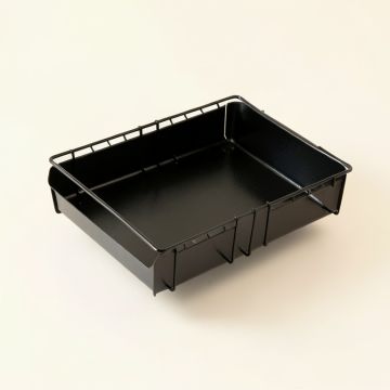 Shore Edge Empty Under-Desk Cable Tray - Black (synthetic illustration; no displayed measurements)