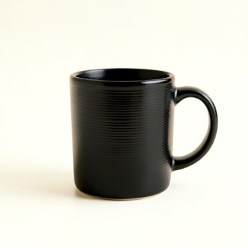 Stone Crest Ceramic Mug - Black (synthetic illustration; no displayed measurements)