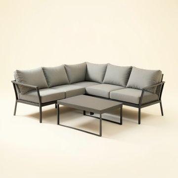 Caspian Patio Sectional With Cushion (synthetic illustration; no displayed measurements)