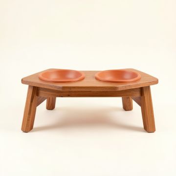 Shore Bend Pet Feeding Stand With Two Plain Empty Bowls - Terracotta (synthetic illustration; no displayed measurements)