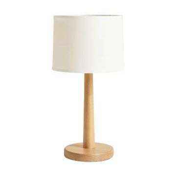 Ash Bend Table Lamp With A Plain Fabric Shade - Ivory